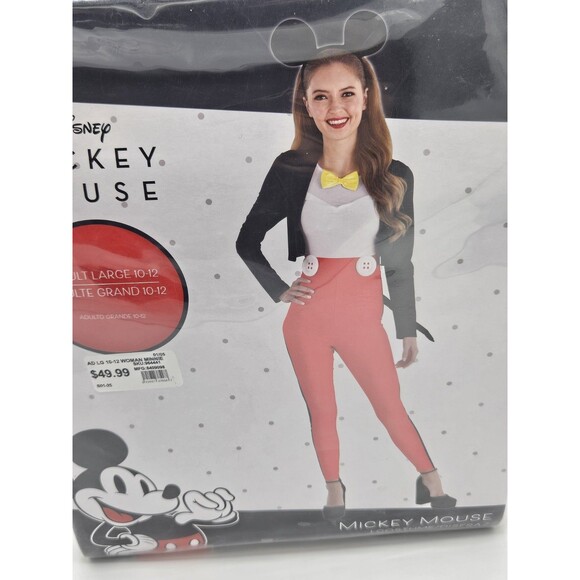 Disney MICKEY MOUSE Adult Ladies Large (10-12) 3 Pcs Halloween Costume - NEW! - Picture 2 of 4